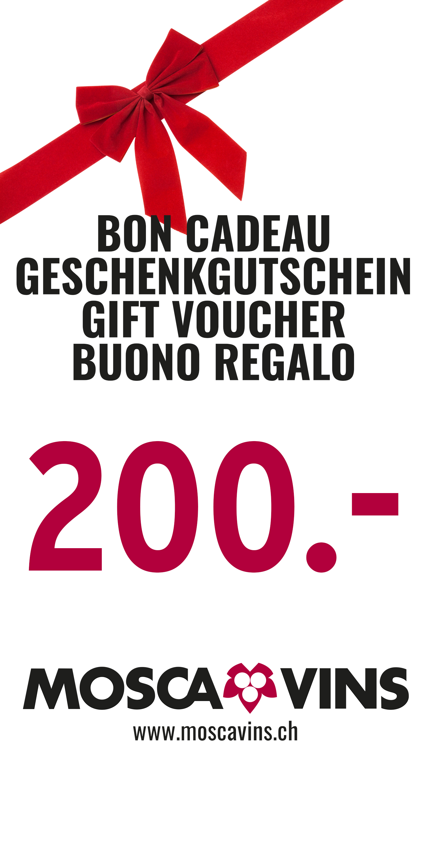 Bon cadeau 200 CHF